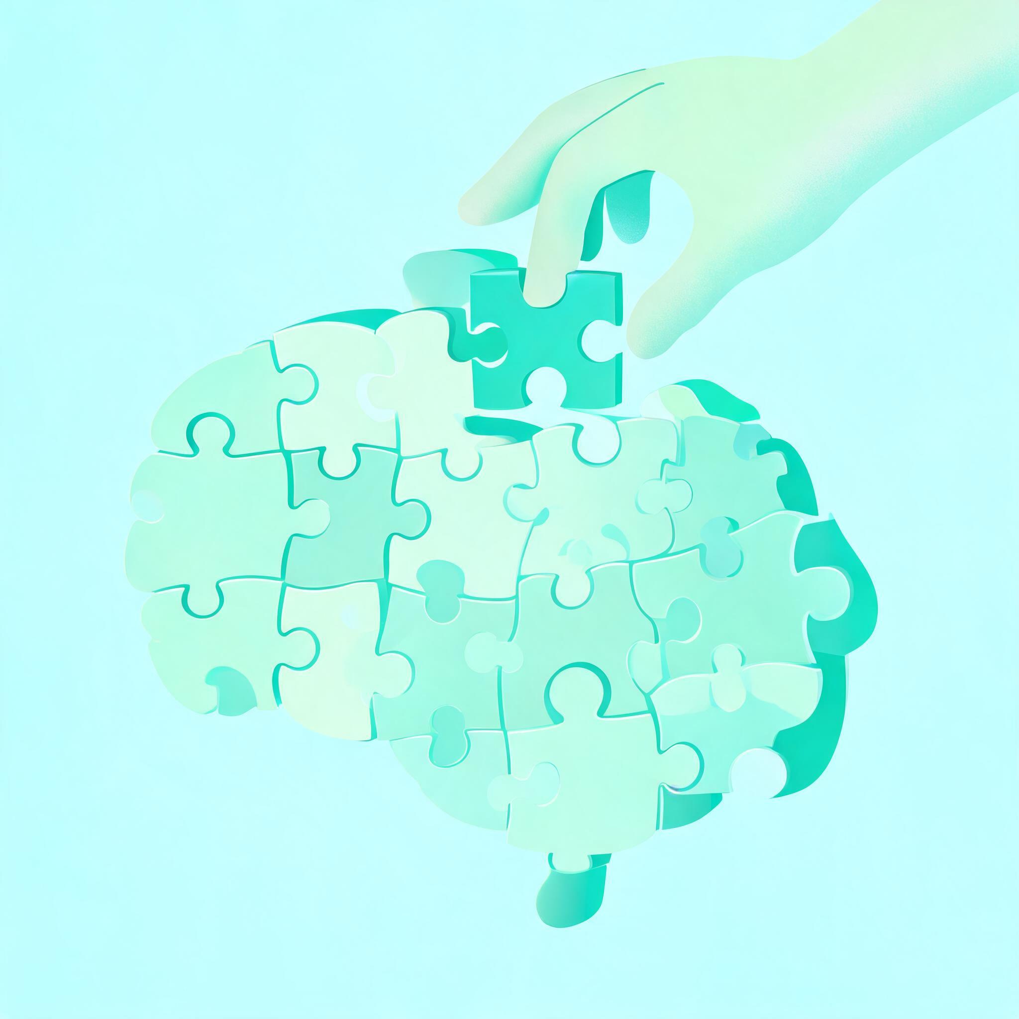 Puzzle cognition editorial artwork
